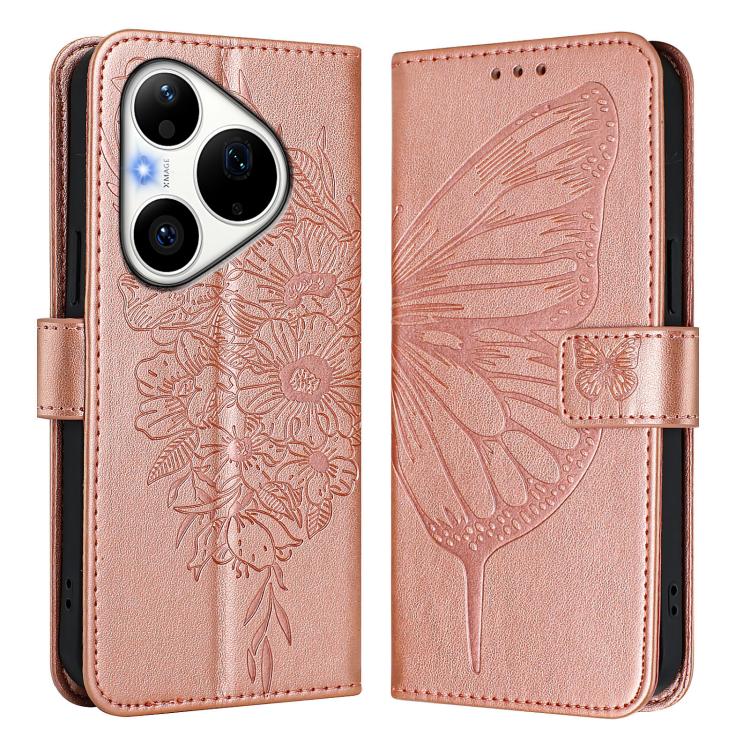 For Huawei Pura 90 Pro 5G Embossed Butterfly Leather Phone Case