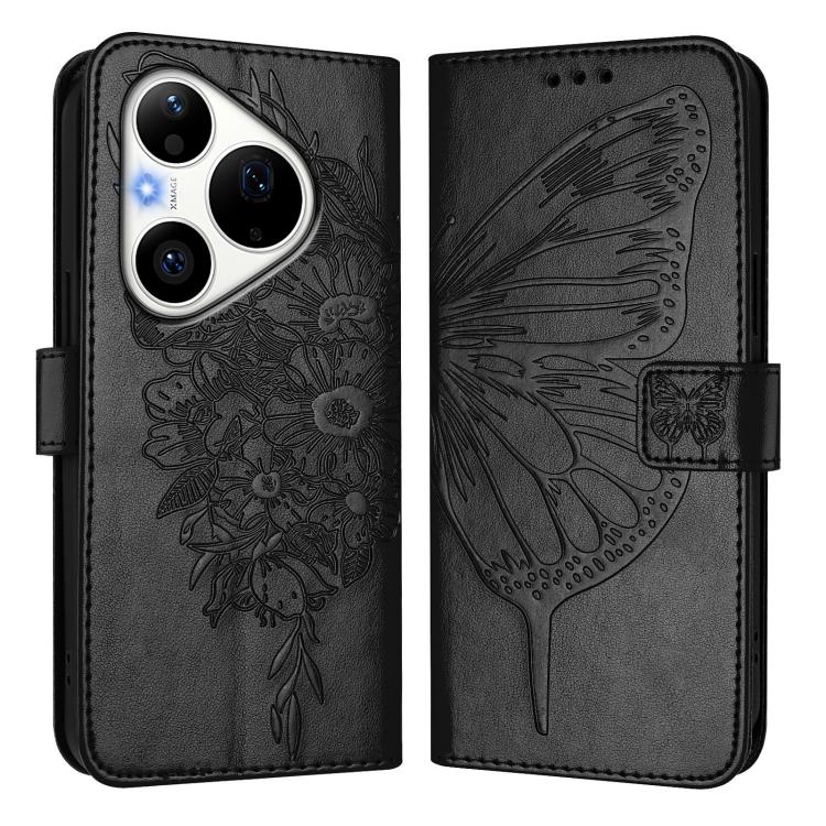 For Huawei Pura 90 Pro 5G Embossed Butterfly Leather Phone Case