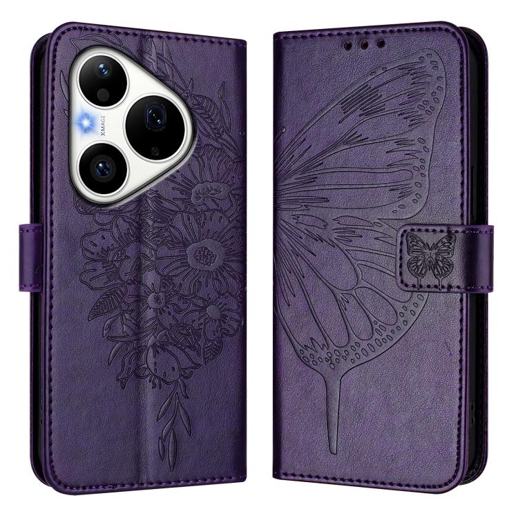 For Huawei Pura 90 Pro 5G Embossed Butterfly Leather Phone Case