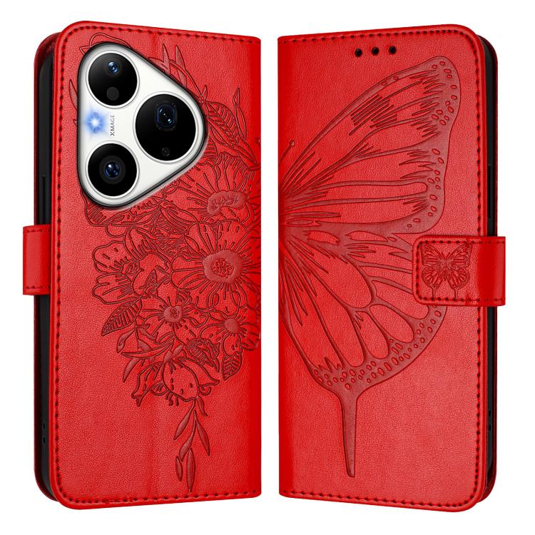 For Huawei Pura 90 Pro 5G Embossed Butterfly Leather Phone Case