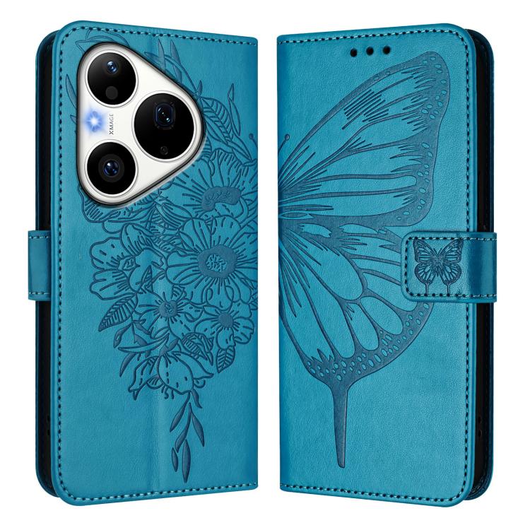 For Huawei Pura 90 Pro 5G Embossed Butterfly Leather Phone Case