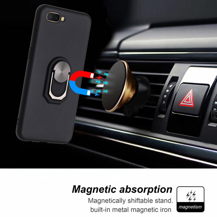 For OPPO A5 PC + TPU Shockproof Protective Case with Ring Holder(Blue)