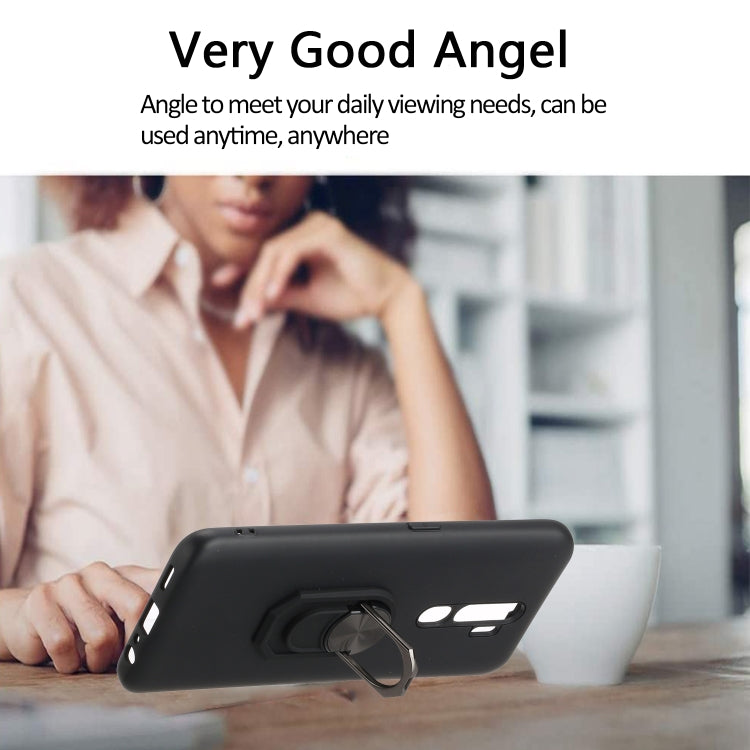 For OPPO A9 (2020) PC + TPU Shockproof Protective Case with Ring Holder