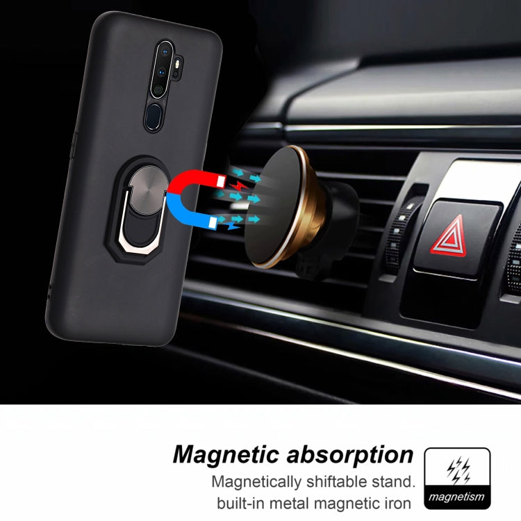 For OPPO A9 (2020) PC + TPU Shockproof Protective Case with Ring Holder