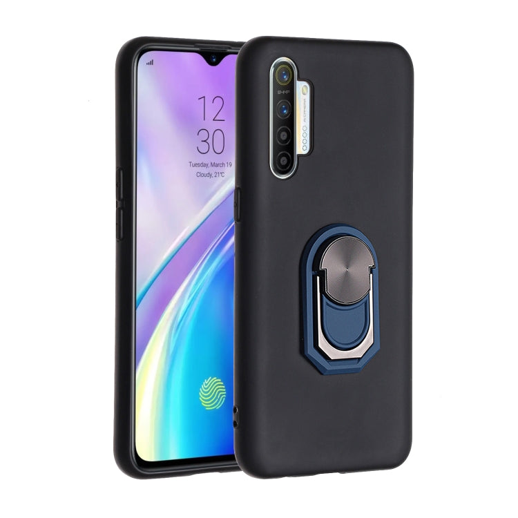 For OPPO Realme XT PC + TPU Shockproof Protective Case with Ring Holder