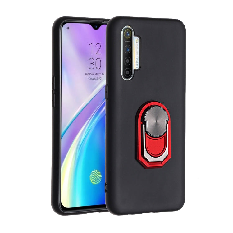 For OPPO Realme XT PC + TPU Shockproof Protective Case with Ring Holder