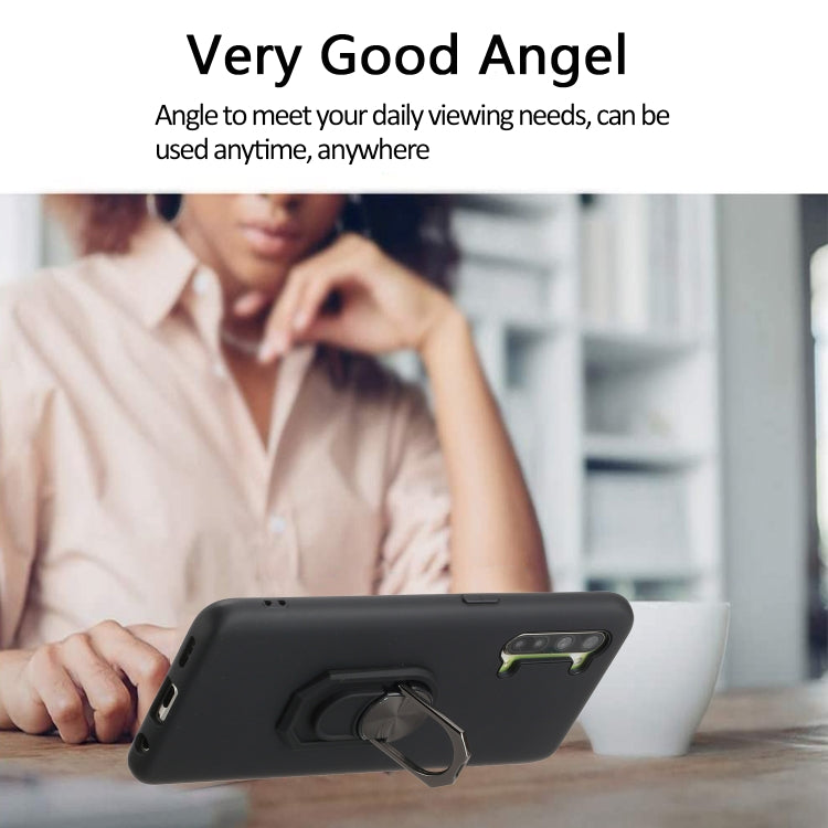 For OPPO Reno3 PC + TPU Shockproof Protective Case with Ring Holder