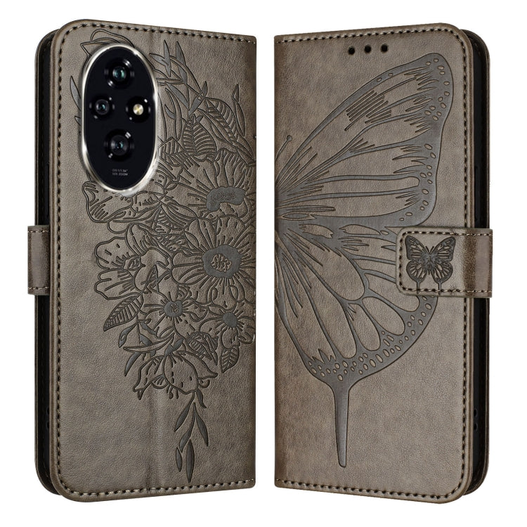 For Honor 200 Embossed Butterfly Leather Phone Case