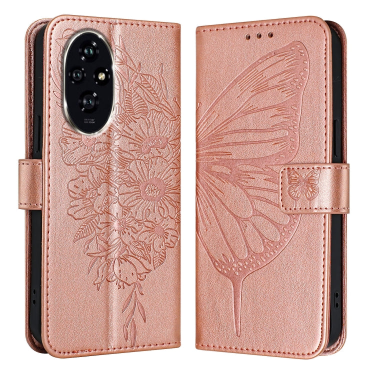 For Honor 200 Embossed Butterfly Leather Phone Case