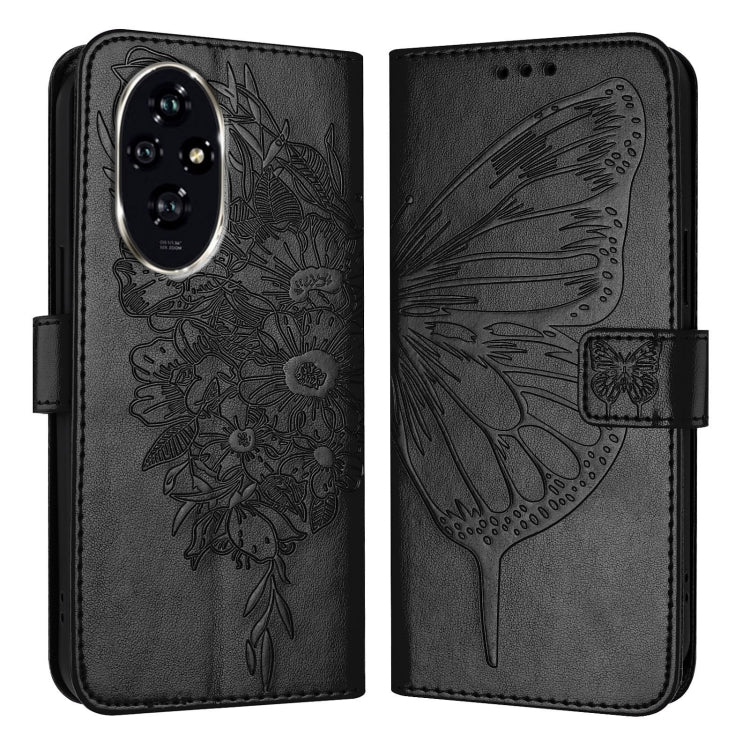 For Honor 200 Embossed Butterfly Leather Phone Case