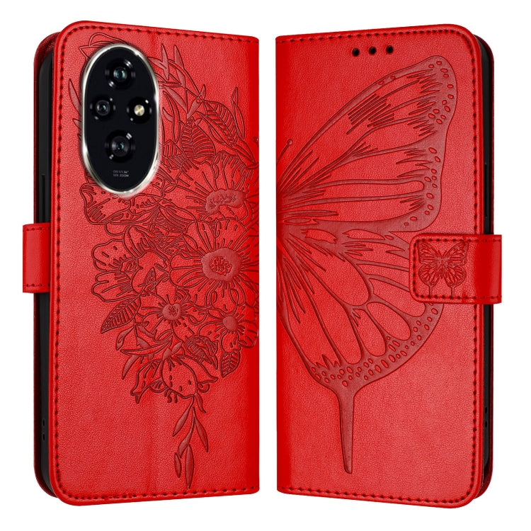 For Honor 200 Pro Embossed Butterfly Leather Phone Case
