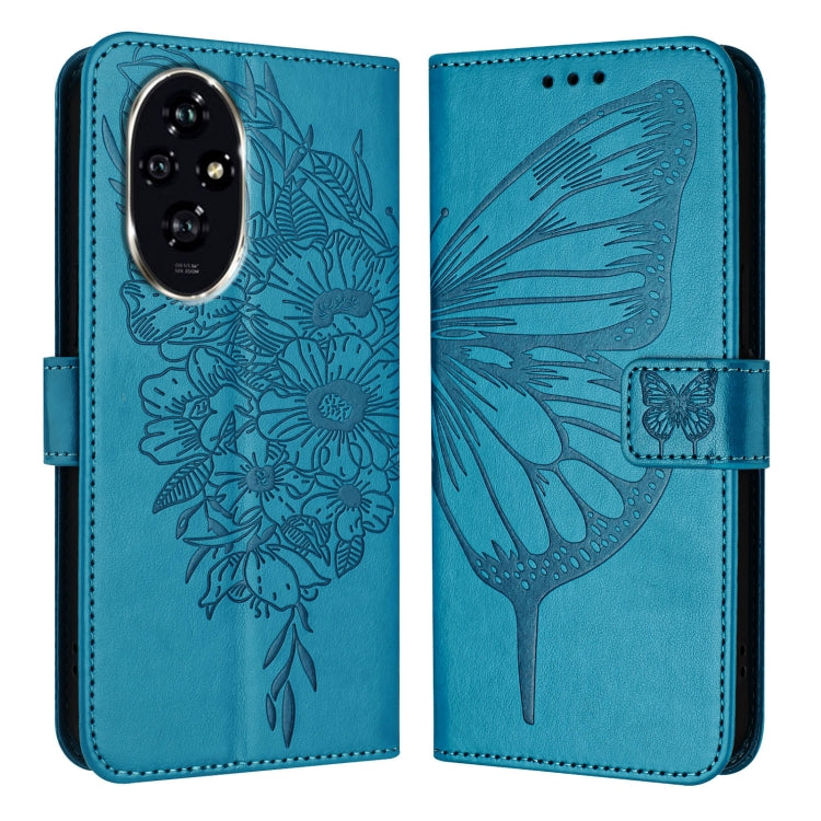 For Honor 200 Pro Embossed Butterfly Leather Phone Case