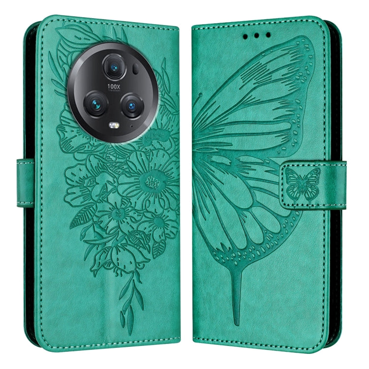 For Honor Magic5 Pro Embossed Butterfly Leather Phone Case