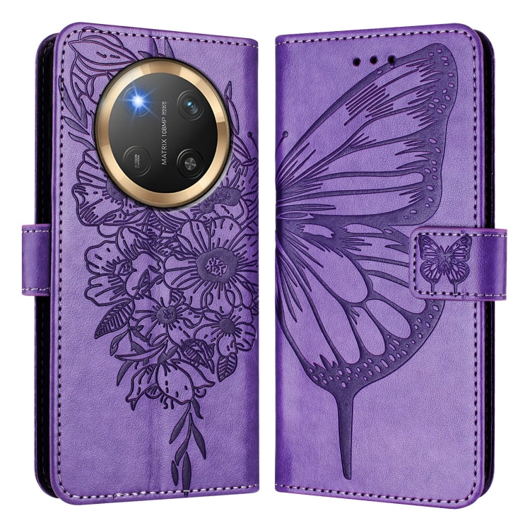 For Honor X9C 5G Global Embossed Butterfly Leather Phone Case