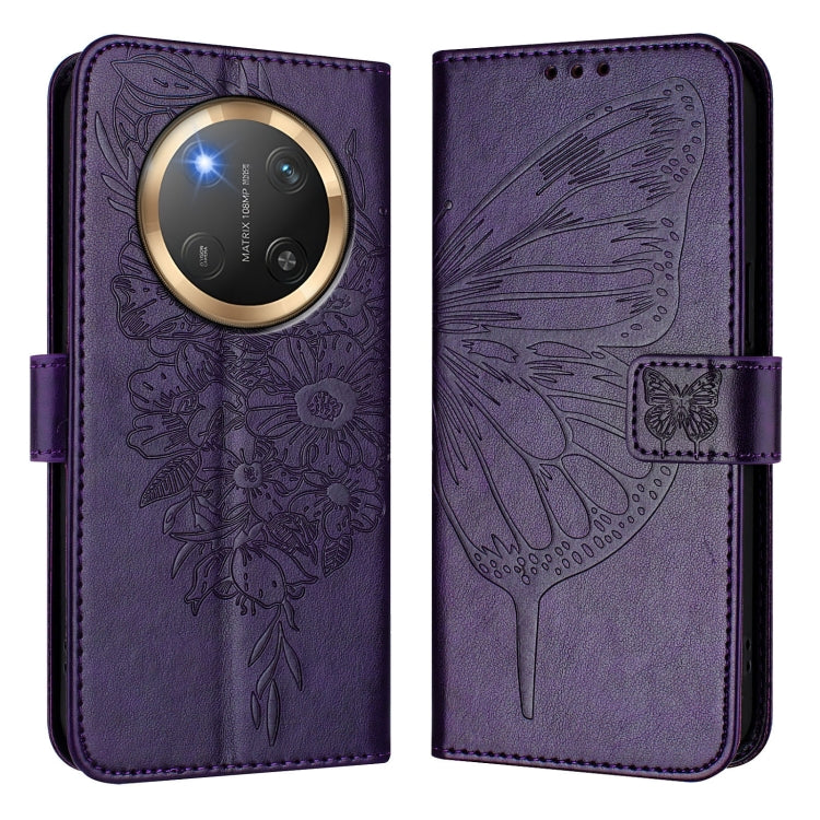 For Honor X9C 5G Global Embossed Butterfly Leather Phone Case