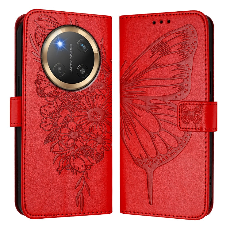 For Honor X9C 5G Global Embossed Butterfly Leather Phone Case
