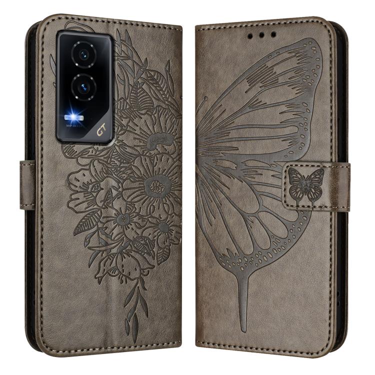 For Honor GT Embossed Butterfly Leather Phone Case
