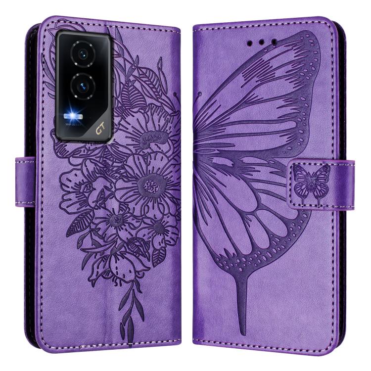 For Honor GT Embossed Butterfly Leather Phone Case