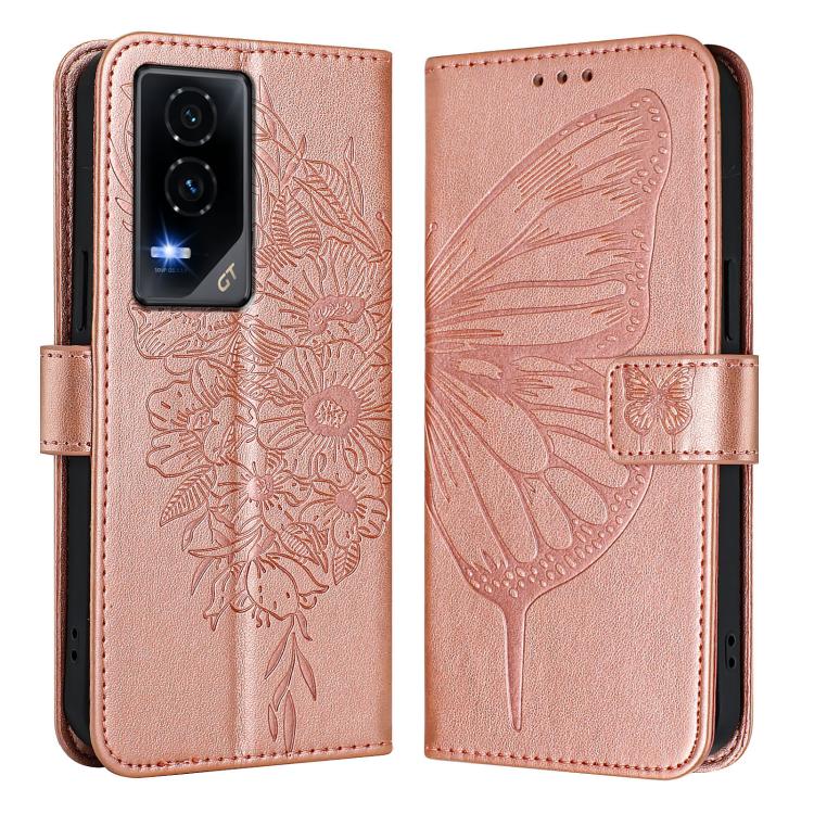 For Honor GT Embossed Butterfly Leather Phone Case