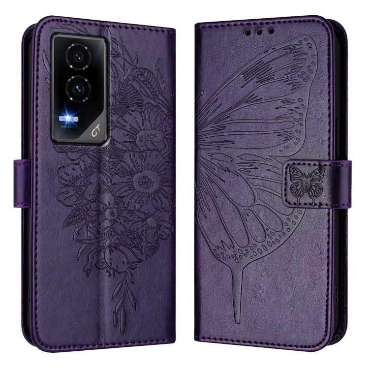 For Honor GT Embossed Butterfly Leather Phone Case