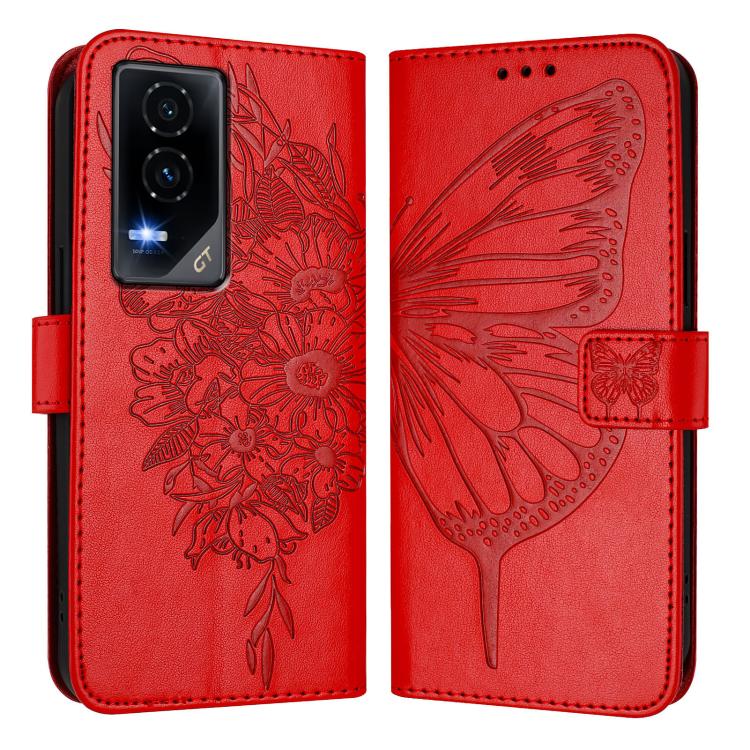 For Honor GT Embossed Butterfly Leather Phone Case