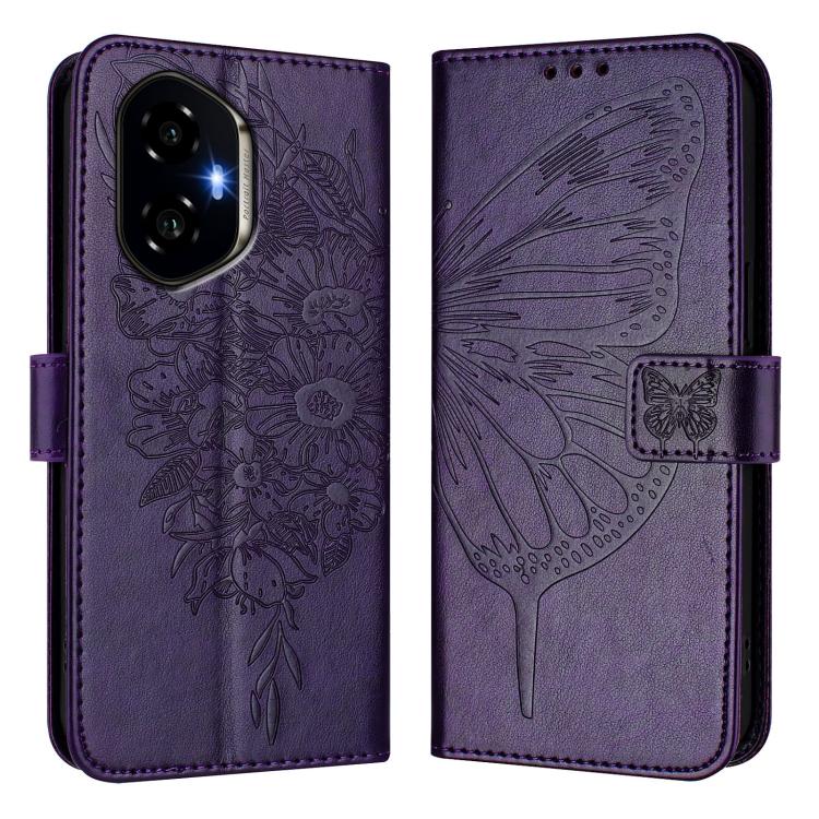 For Honor 300 Embossed Butterfly Leather Phone Case