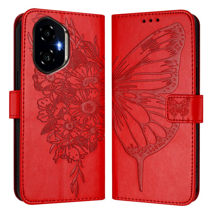 For Honor 300 Embossed Butterfly Leather Phone Case