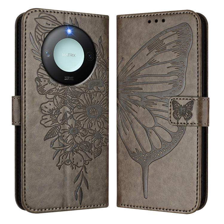 For Honor X9C Smart Global Embossed Butterfly Leather Phone Case