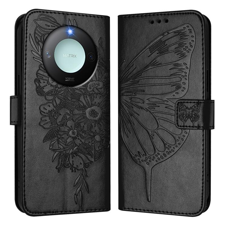 For Honor X9C Smart Global Embossed Butterfly Leather Phone Case