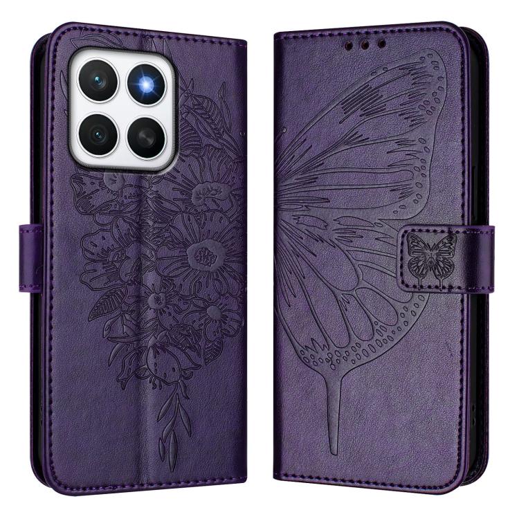For Honor X8C 4G Global Embossed Butterfly Leather Phone Case