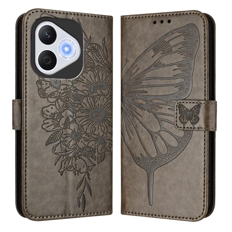 For Honor 400 Lite Global Embossed Butterfly Leather Phone Case