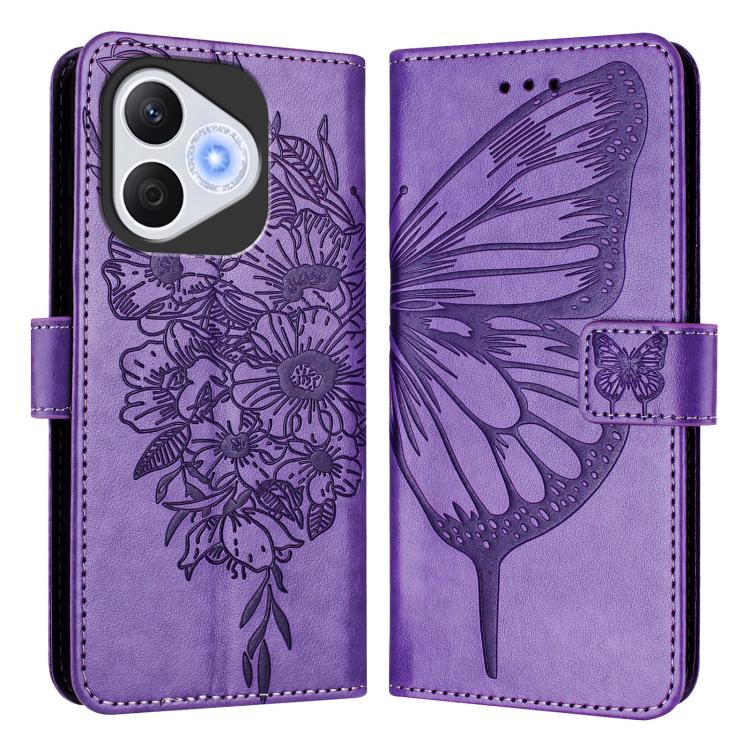 For Honor 400 Lite Global Embossed Butterfly Leather Phone Case
