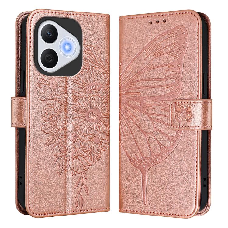 For Honor 400 Lite Global Embossed Butterfly Leather Phone Case