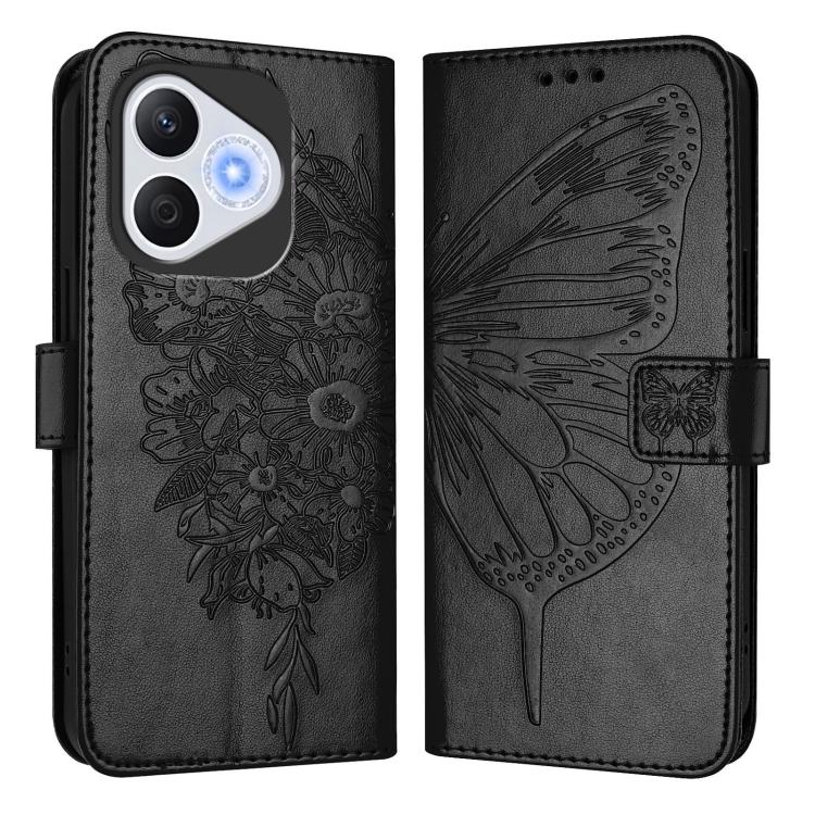 For Honor 400 Lite Global Embossed Butterfly Leather Phone Case