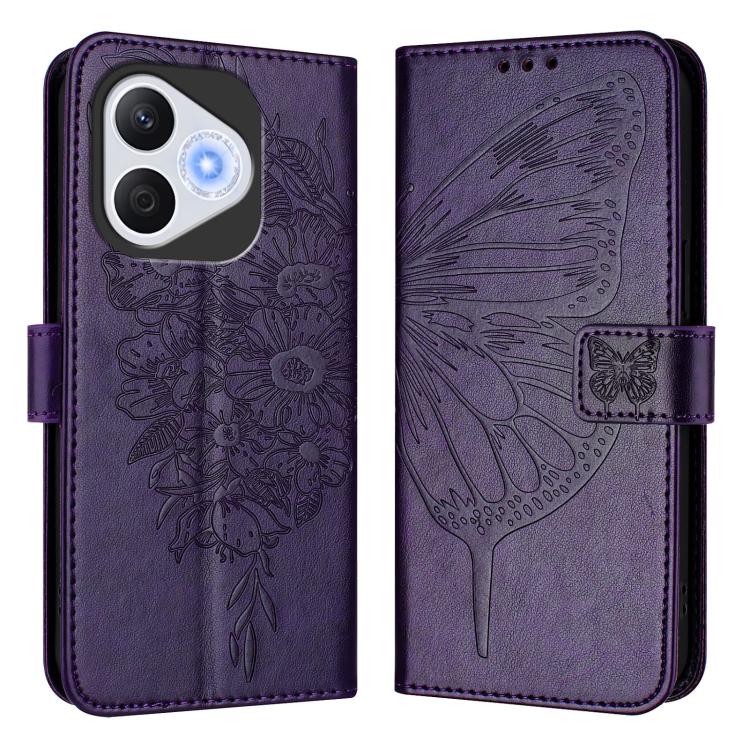 For Honor 400 Lite Global Embossed Butterfly Leather Phone Case