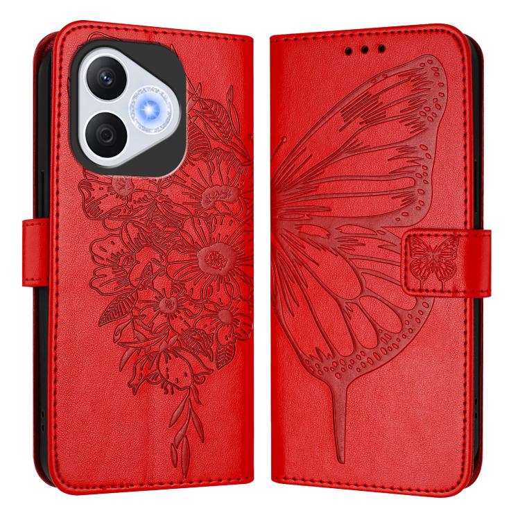 For Honor 400 Lite Global Embossed Butterfly Leather Phone Case