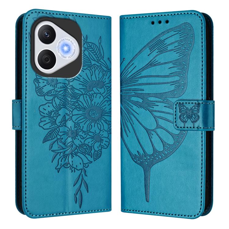 For Honor 400 Lite Global Embossed Butterfly Leather Phone Case