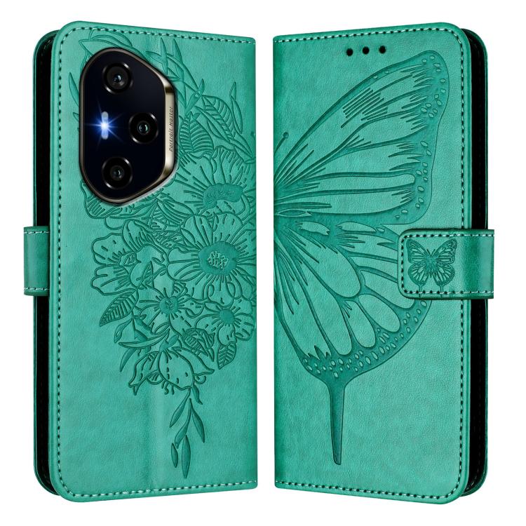 For Honor 400 Global 156.5mm Embossed Butterfly Leather Phone Case