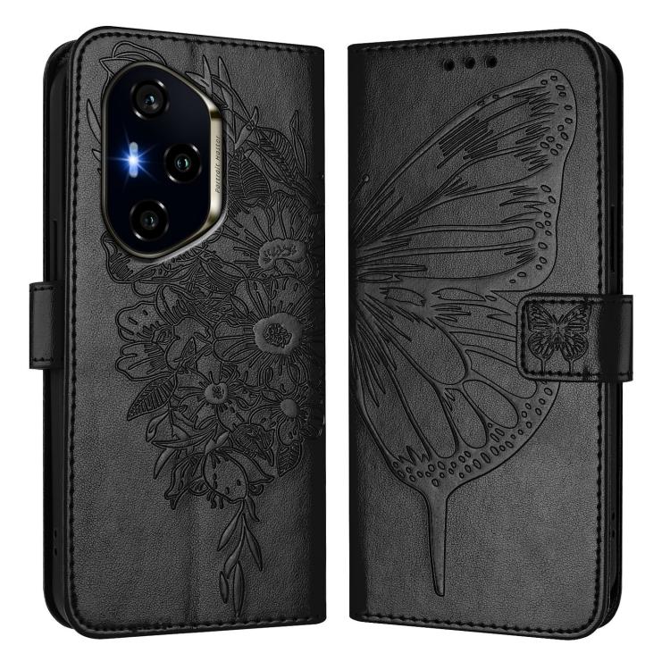 For Honor 400 Global 156.5mm Embossed Butterfly Leather Phone Case