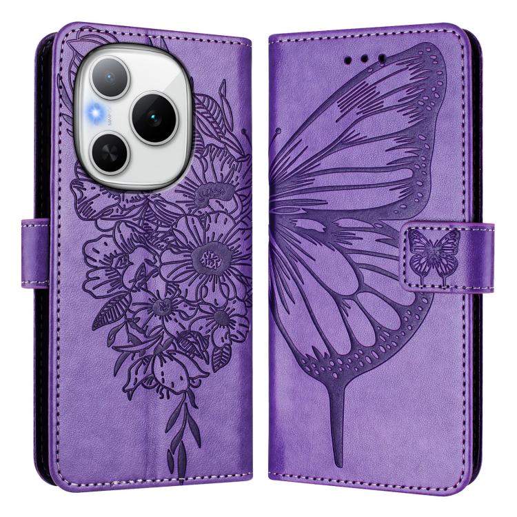For Honor Power 5G Embossed Butterfly Leather Phone Case