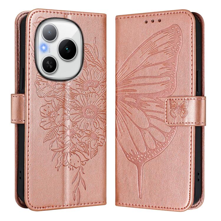 For Honor Power 5G Embossed Butterfly Leather Phone Case