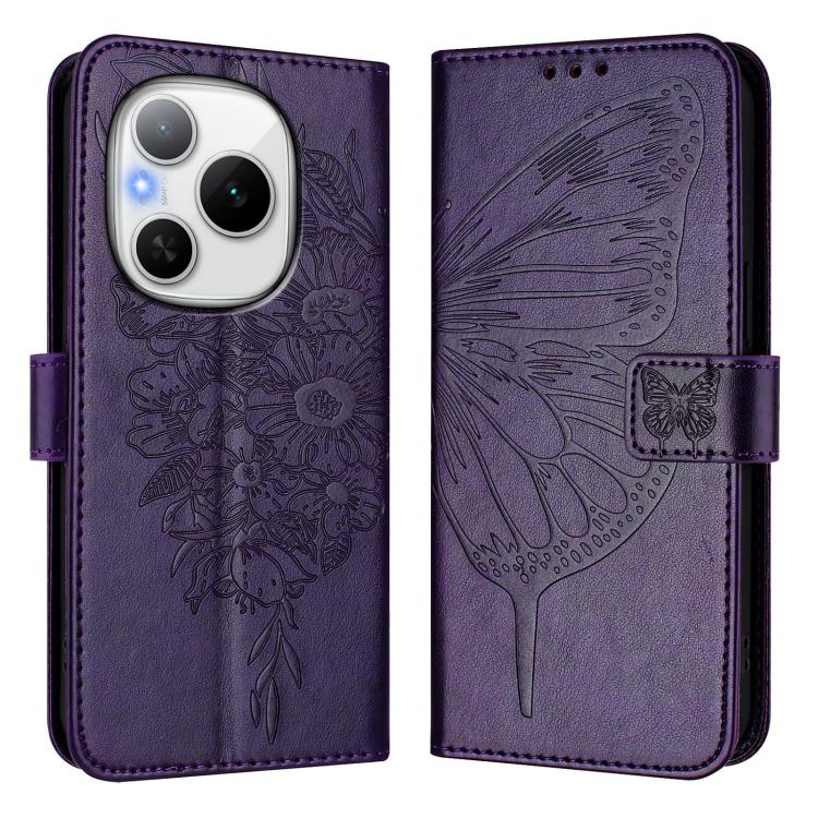 For Honor Power 5G Embossed Butterfly Leather Phone Case