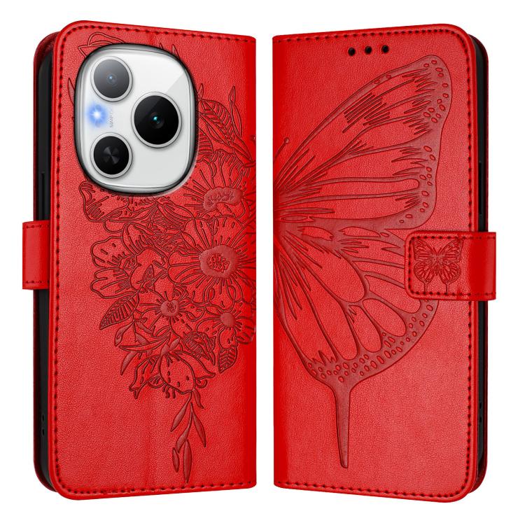 For Honor Power 5G Embossed Butterfly Leather Phone Case