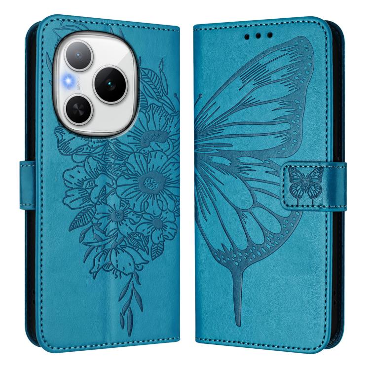 For Honor Power 5G Embossed Butterfly Leather Phone Case