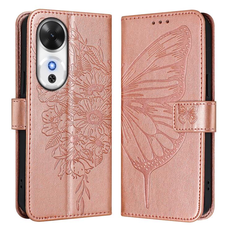 For Honor Play 60 5G Embossed Butterfly Leather Phone Case