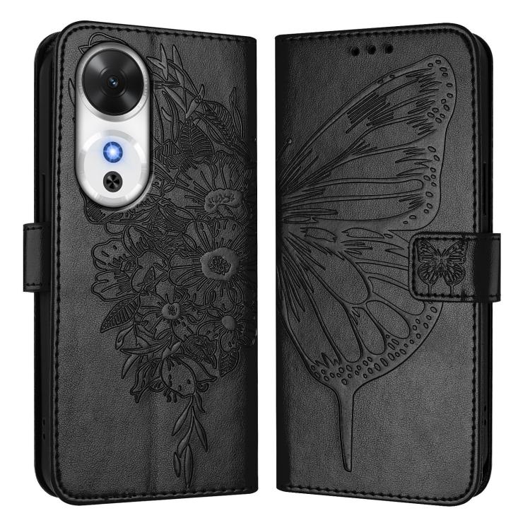 For Honor Play 60 5G Embossed Butterfly Leather Phone Case