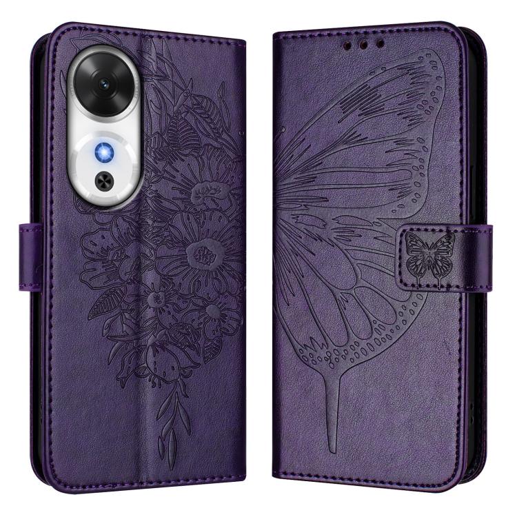 For Honor Play 60 5G Embossed Butterfly Leather Phone Case