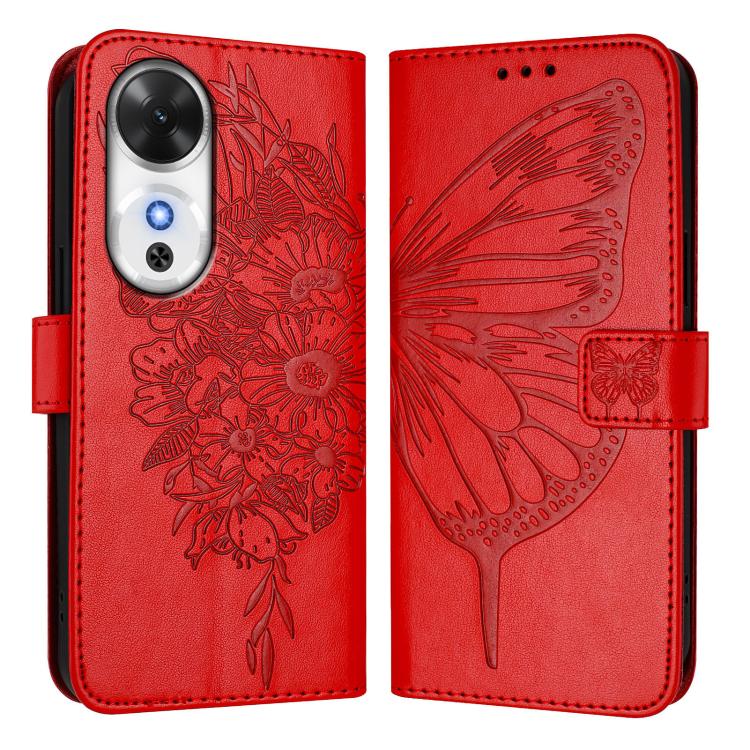 For Honor Play 60 5G Embossed Butterfly Leather Phone Case