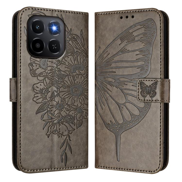 For Honor X6c 4G Embossed Butterfly Leather Phone Case
