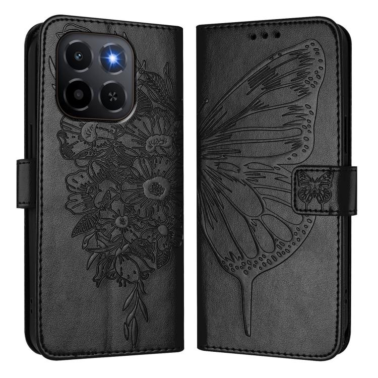 For Honor X6c 4G Embossed Butterfly Leather Phone Case
